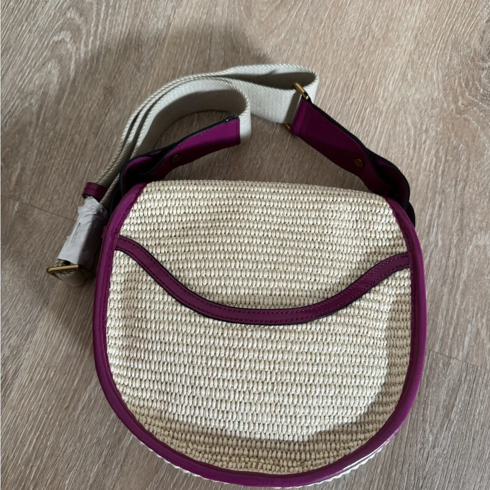 Isabel Marant Botsy Raffia Bag, Orchid - Picture 3 of 5